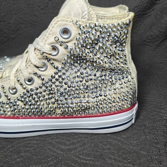 Converse All Star Chuck Taylor High Tops Rhinestone-Encrusted Size Women's 7.5 - Picture 6 of 11